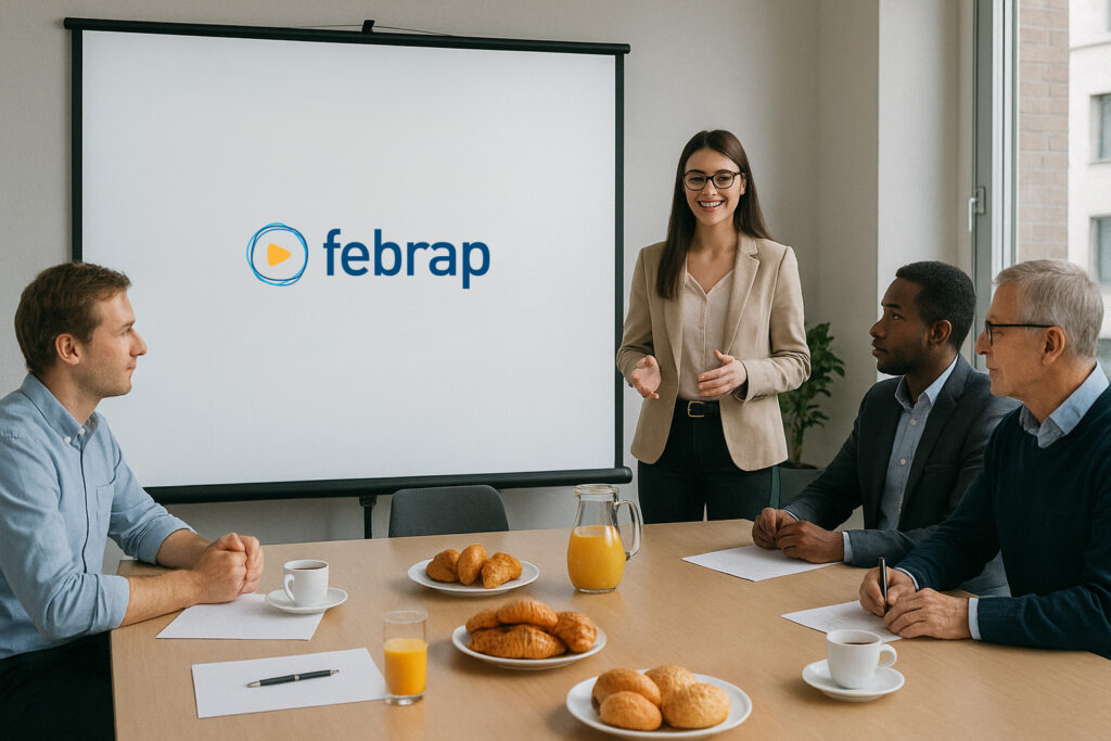 Séance d'information professionnelle lors d'un petit-déjeuner organisé par Febrap