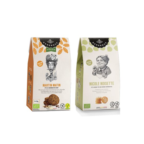 Biscuits emballés de la marque Generous, produits par l'entreprise Travie employant des travailleurs en situation de handicap